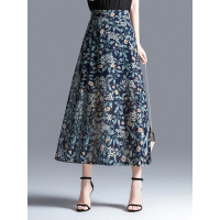 丝柏舍2019春装女印花长款半身裙S91B0225B