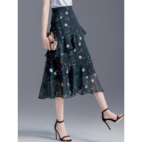 丝柏舍2019春装女印花中长款半身裙S91B0233B