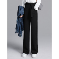 丝柏舍2019春装女纯色长款裤子（配本布腰带）S91B1636K