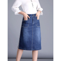 丝柏舍2019季女装A字裙口袋中款宽松半身裙牛仔裙S91R0113B