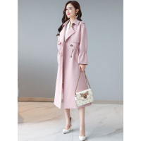 丝柏舍春装女2019纯色翻领修身长袖气质中长款风衣S91R0344A