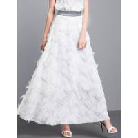 丝柏舍春季女2019纯色淑女A版大摆气质长款半身裙S91R0365B