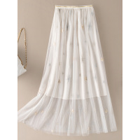 丝柏舍2019春夏女装高腰中长款网纱半身裙S91T0003B