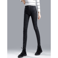 丝柏舍2019女春装简约纯色修身口袋小脚长款休闲裤S91H0001K