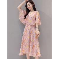 丝柏舍2019年夏季女装飘逸印花中长款气质款连衣裙S82R1559L
