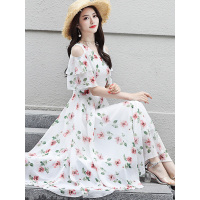 丝柏舍夏装2019女碎花小清新收腰淑女气质连衣裙S82R1564L