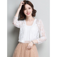 丝柏舍夏装2019女纯色蕾丝镂空短款开衫空调防晒衫S82U0026S