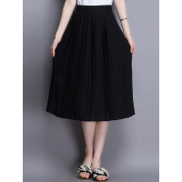 丝柏舍夏装2019女韩版纯色飘逸中长款百褶半身裙S82U0037B