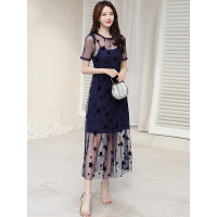 丝柏舍夏装2019女连衣裙时尚星星图案收腰韩版飘逸S82T0801L