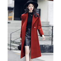 丝柏舍2019年秋新款女装韩版纯色长袖翻领直筒气质大衣S74R0269D