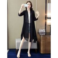 丝柏舍2019轻薄休闲简约开襟不规则剪裁防晒衫S92R0078A