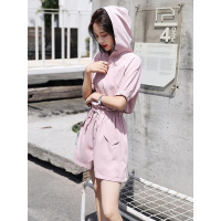 丝柏舍2019夏装女韩版纯色高腰显瘦休闲阔腿连体裤S92R2083P