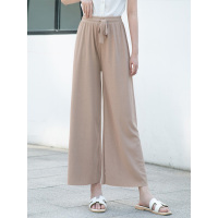 丝柏舍夏秋2019女纯色收腰系带宽松阔腿简约休闲裤S92T1103K