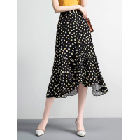 丝柏舍2019夏复古荷叶边收腰显瘦中长款碎花半身裙S92R1981B