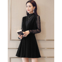 丝柏舍秋季2019修身打底衫搭V领无袖背心连衣裙套装S83R0862N