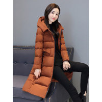 丝柏舍2019冬季连帽拉锁修身收腰中长款保暖棉衣女S84B0120H