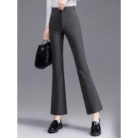 丝柏舍2019冬季女简约纯色高腰显瘦微喇气质休闲裤S84R1201K