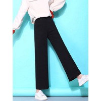 丝柏舍冬装女2019韩版高腰纯色七分直筒阔腿休闲裤S84R1223K