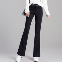丝柏舍2019秋装韩版时尚纯色简约高腰喇叭长款休闲裤女S93B4441K
