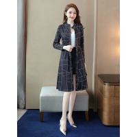 丝柏舍2019秋装风衣女中长款时尚印花显瘦洋气韩版百搭S93B4223F