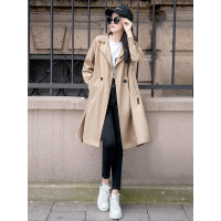 丝柏舍2019秋装女韩版纯色翻领长袖中长款休闲宽松风衣S93B4410F