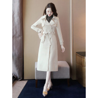 丝柏舍2019秋装女韩版纯色简约修身显瘦长款风衣S93B4361F