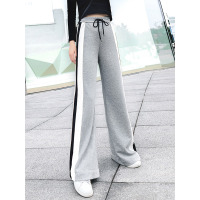 丝柏舍2019秋运动侧边拼接撞色宽松显瘦垂感休闲裤S93B4579K