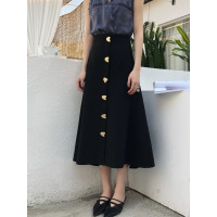 丝柏舍秋装女2019纯色高腰坠感中长款ins风格半身裙S93B4640B