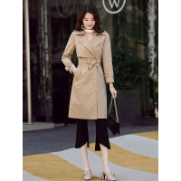 丝柏舍2019秋装长袖中长款风衣通勤气质风衣外套S93B4724F