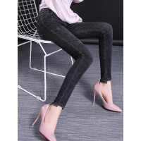 丝柏舍2019秋装女时尚高腰显瘦长款小脚铅笔牛仔裤S93T4744K