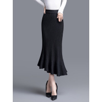 丝柏舍2019秋装女简约修身不规则针织鱼尾裙S93T4059B