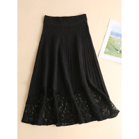 丝柏舍2019秋装时尚纯色修身针织蕾丝简约半身裙S93T4064B