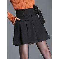 丝柏舍秋冬2019绑带微喇纯色简约短款时尚流行短裤S94B6094K
