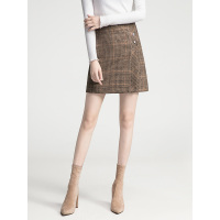 丝柏舍2019秋装女士韩版简约修身格纹短款半身裙S94B6195B
