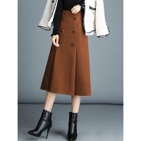 丝柏舍秋装女2019高腰气质OL通勤中长款纯色半身裙S84R0980B