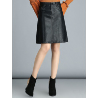 丝柏舍2019冬装女士时尚韩版纯色高腰A字下摆半身裙S84R1068B