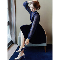 丝柏舍2019秋装女时尚长袖上衣搭背带裙气质套装S93B4364N