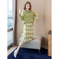 丝柏舍秋装女2019连帽长袖上衣搭中长款半身裙套装S93T5016N