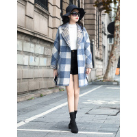 丝柏舍2019冬装女士韩版宽松长袖大口袋双面穿大衣S94B6050D