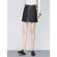 丝柏舍2019秋装女士韩版纯色简约高腰短款半身裙S94T6101B