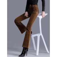 丝柏舍2019冬装女时尚简约纯色口袋设计微喇休闲裤S84R1198K