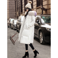 丝柏舍2019冬季女装韩版长袖连帽中长款保暖棉衣S94Q6501H