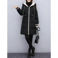 丝柏舍2019冬季女装宽松连帽遮肉保暖中长款棉衣S94B6424H