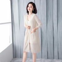 丝柏舍开衫女春装2020纯色简约中长款针织薄衫外套S01U0006Z