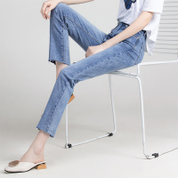 丝柏舍2020春季女时尚简约直筒显瘦休闲气质牛仔裤S01T0866K