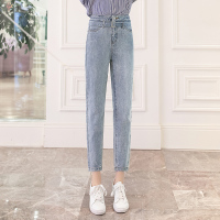 丝柏舍2020春季女装韩版修身纯色九分休闲时尚牛仔裤S01T0100K