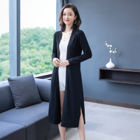 丝柏舍2020春季女时尚纯色长袖修身中长款针织开衫S01D0007Z