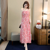 丝柏舍2020夏季女海边度假雪纺吊带露背沙滩长裙S92R2253L