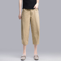 丝柏舍女装2020潮夏季韩版纯色简约七分哈伦休闲裤S92R0383K