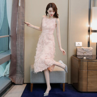 丝柏舍2020夏季女气质高腰拼接优雅淑女风无袖连衣裙S92B0893L